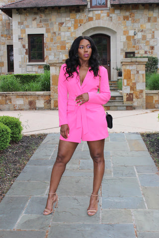 "Building My Empire" Hot Pink Blazer Dress