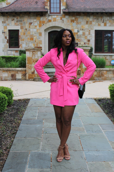 "Building My Empire" Hot Pink Blazer Dress