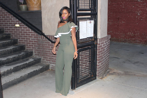 "One-Sided" Olive Jumpsuit