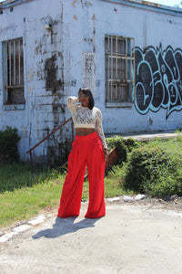 "Steppin' Out" Palazzo Pants-Red