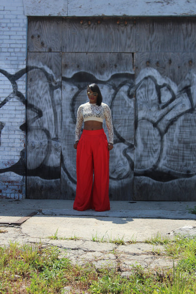 "Steppin' Out" Palazzo Pants-Red