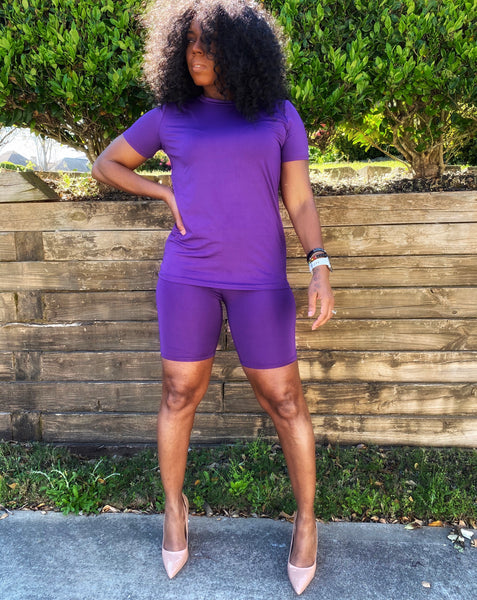 “And Chill-Purple” Biker Shorts Set