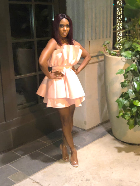 “Pink Pearl” Blush Cocktail Dress