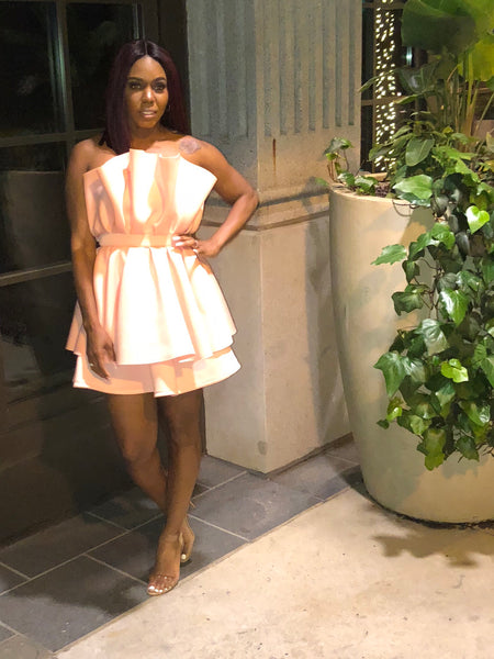 “Pink Pearl” Blush Cocktail Dress