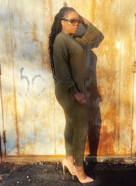 “Bedtime Stories-Olive Green” One-Piece Jumper