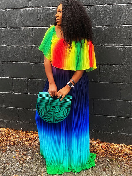 “Rainbow Brite” Ombré Maxi Dress