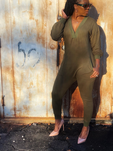 “Bedtime Stories-Olive Green” One-Piece Jumper