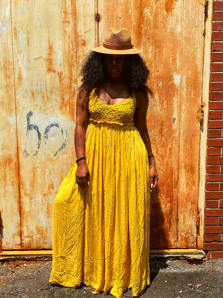 “Summer’s Delight-Mustard” Maxi Dress